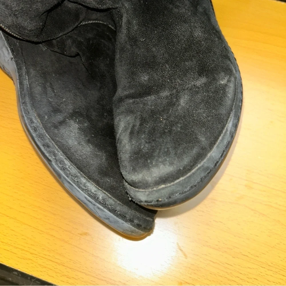Stuart Weitzman Black Boots with Gray Trim